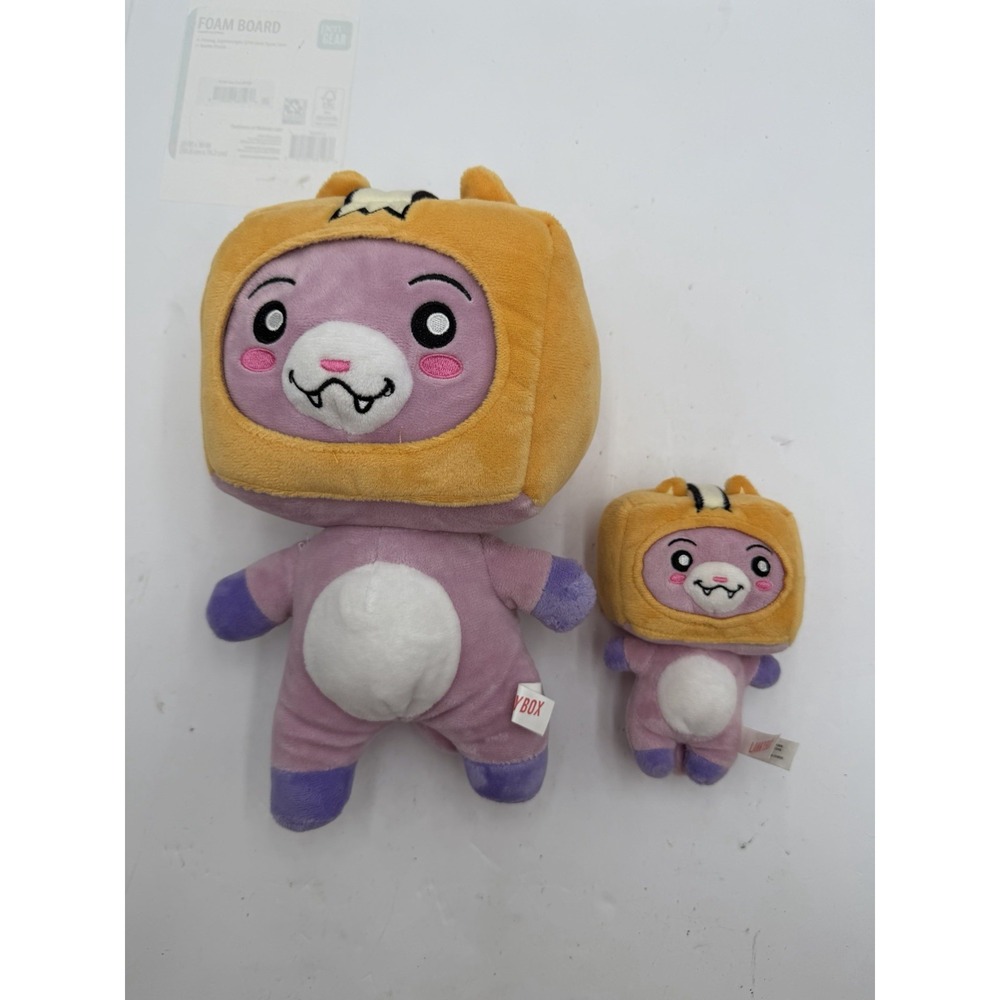 LankyBox Foxy Plush Lot of 2 Orange Tiger Hood Large & Mini Bonkers Toys